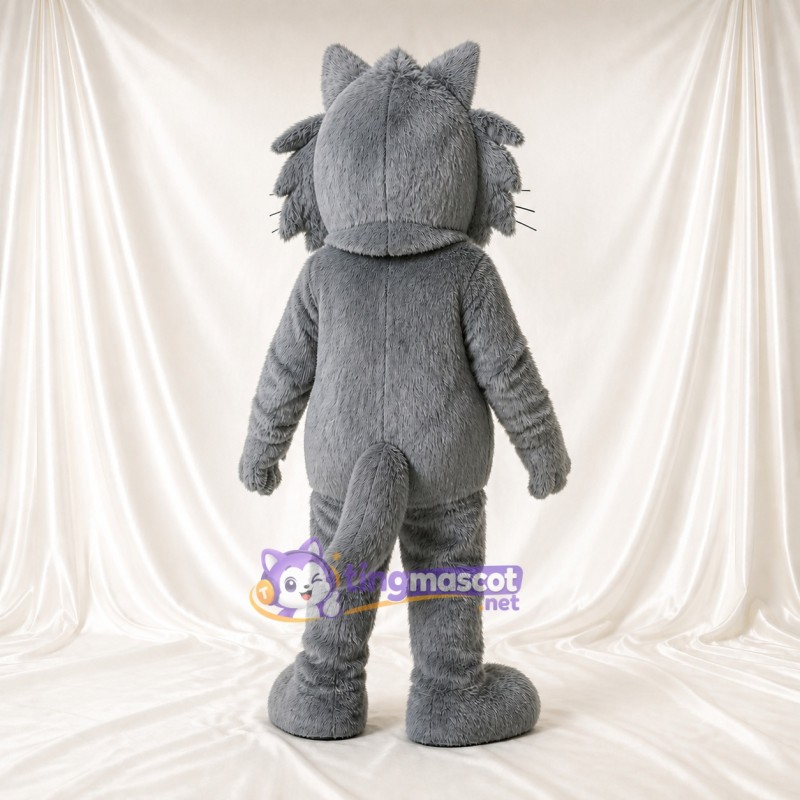 Construction Wolf Mascot Costume Full Body for Adults School Events
