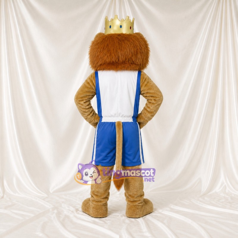 Crowned Lion Basketball Player Mascot Costume Full Body for Adults School Events