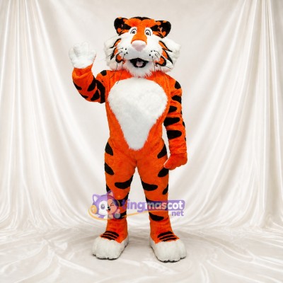 Orange and Black Tiger Mascot Costume Full Body for Adults School Events