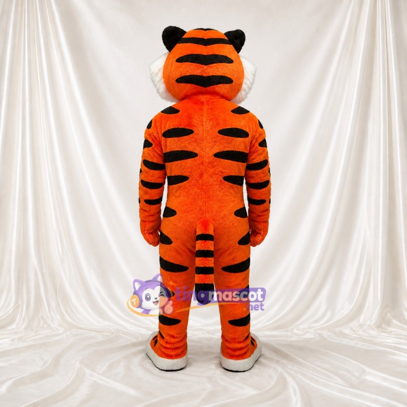Orange and Black Tiger Mascot Costume Full Body for Adults School Events