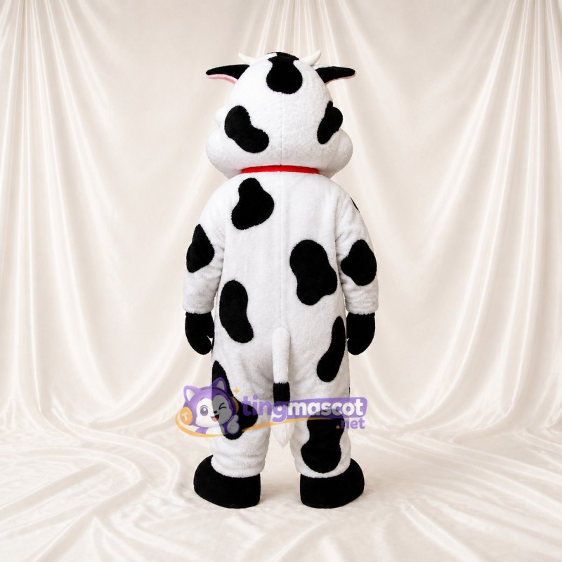 Black Spotted Cow Mascot Costume Full Body for Adults School Events