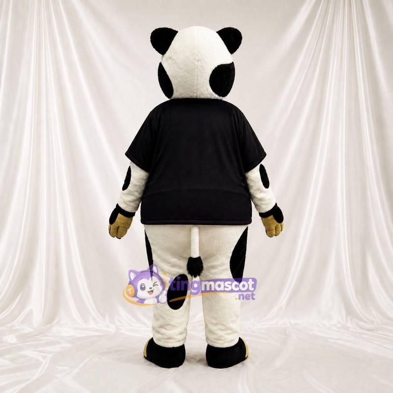 Black Cow Athlete Mascot Costume Full Body for Adults Sports Events