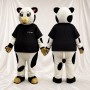 Black Cow Athlete Mascot Costume Full Body for Adults Sports Events