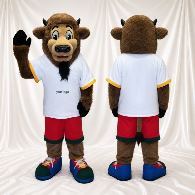 Buffle athlète Costume de mascotte intégral pour adultes Événements sportifs