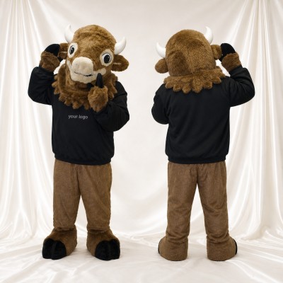 Bison Mascot Costume Full Body for Adults School Events