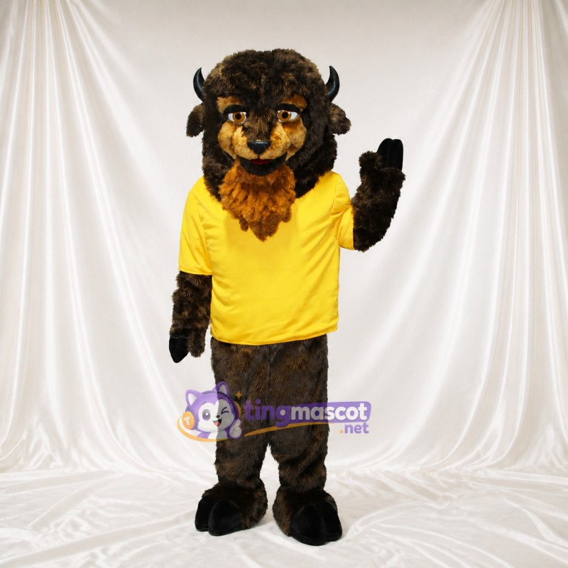 Équipe Athlète bison en uniforme Costume de mascotte intégral pour adultes Événements sportifs