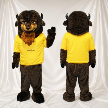Équipe Athlète bison en uniforme Costume de mascotte intégral pour adultes Événements sportifs