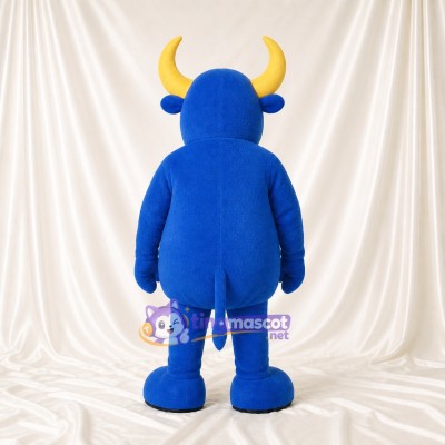Blue Bull Mascot Costume Full Body for Adults School Events