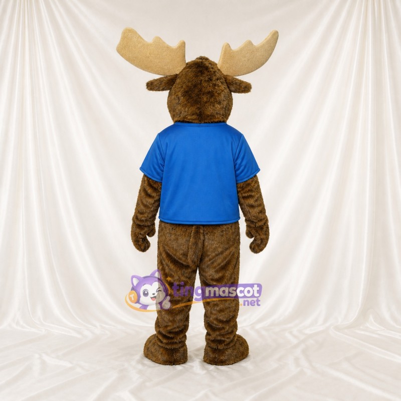 Braune Team Uniform Elchathlet Maskottchenkostüm Ganzkörper für Erwachsene Sport
