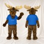 Braune Team Uniform Elchathlet Maskottchenkostüm Ganzkörper für Erwachsene Sport