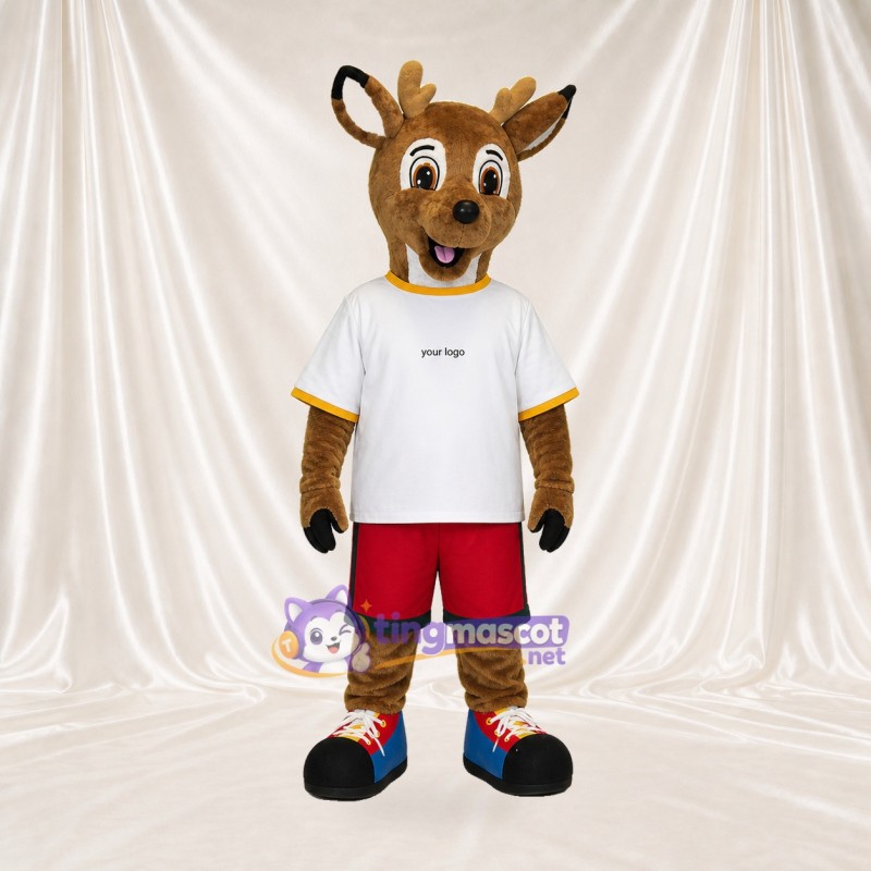 Brown Deer Athlete Mascot Costume Full Body for Adults Sports Events
