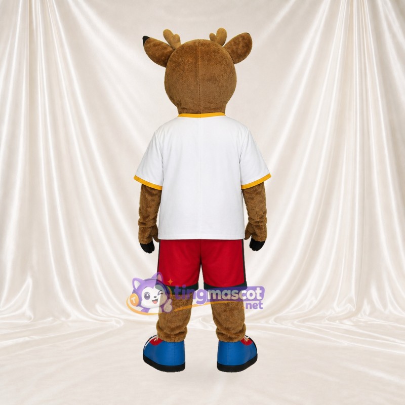 Brown Deer Athlete Mascot Costume Full Body for Adults Sports Events