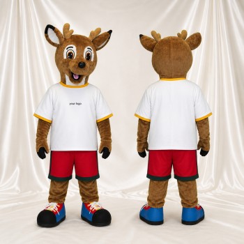 Brown Deer Athlete Mascot Costume Full Body for Adults Sports Events