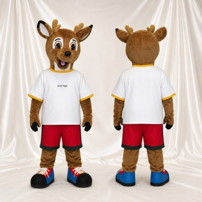 Brown Deer Athlete Mascot Costume Full Body for Adults Sports Events