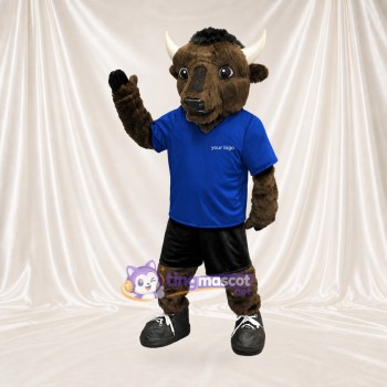 Bison Brun Foncé Athlète Costume de mascotte intégral pour adultes Événements sportifs