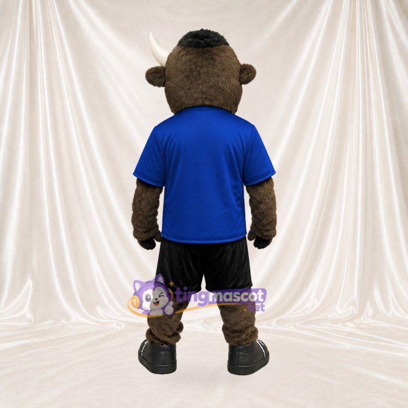 Bison Brun Foncé Athlète Costume de mascotte intégral pour adultes Événements sportifs