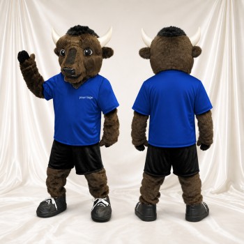 Bison Brun Foncé Athlète Costume de mascotte intégral pour adultes Événements sportifs