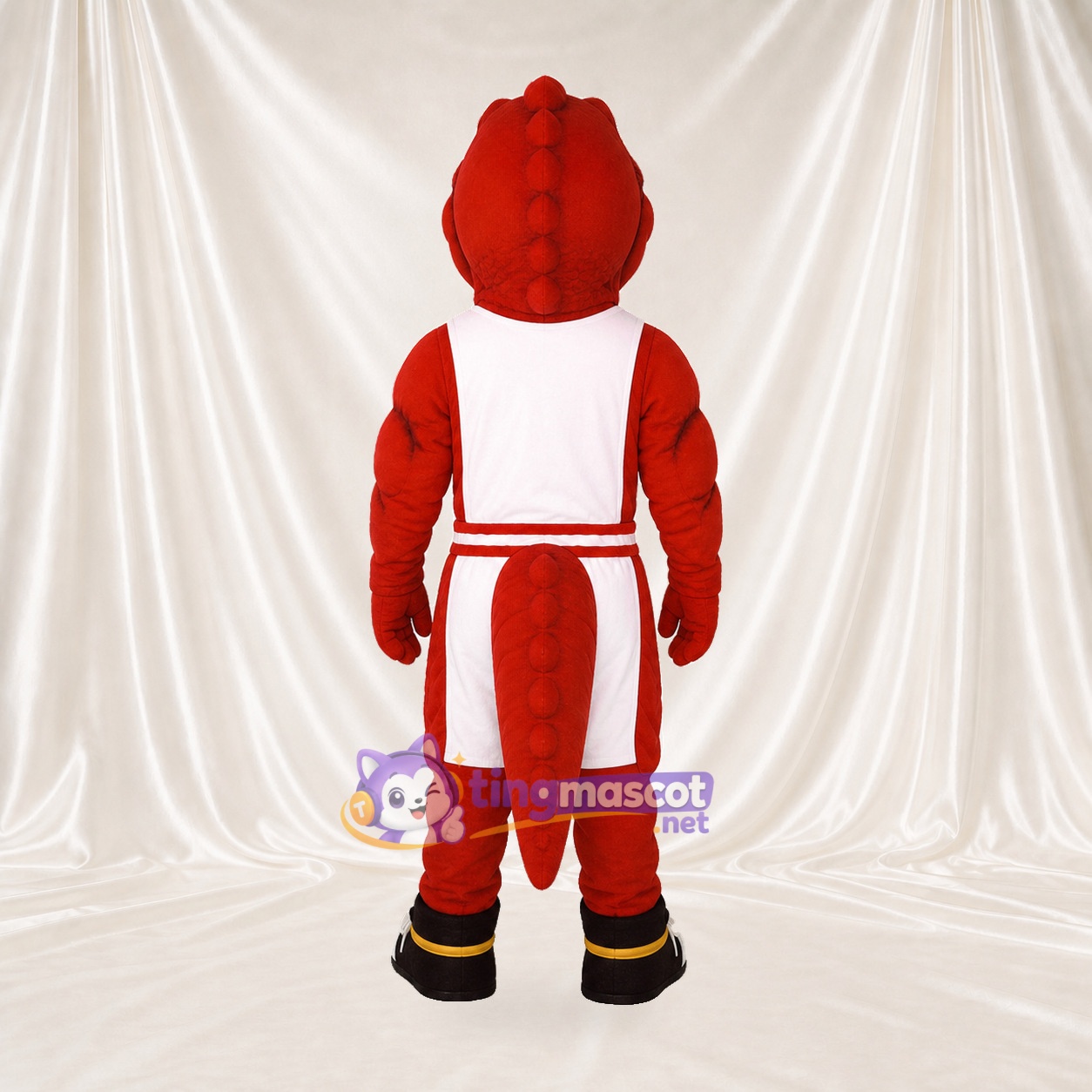 Red Team Uniform Dinosaur Athlete Mascot Costume Full Body for Adults Sports Red Team Uniform Dinosaur Athlete Mascot Costume Full Body for Adults Sports