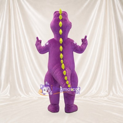 Purple and Yellow Dinosaur Mascot Costume Full Body for Adults School Events