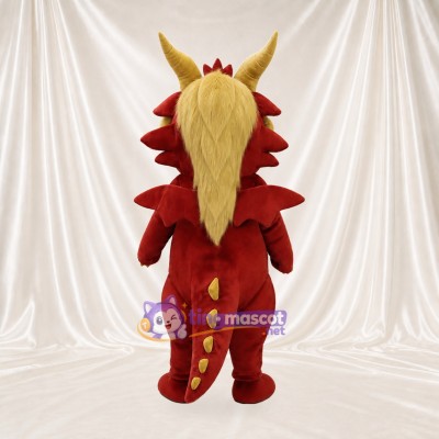 Red Construction Dragon Mascot Costume Full Body for Adults School Events