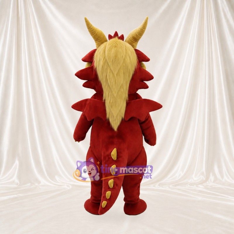 Red Construction Dragon Mascot Costume Full Body for Adults School Events