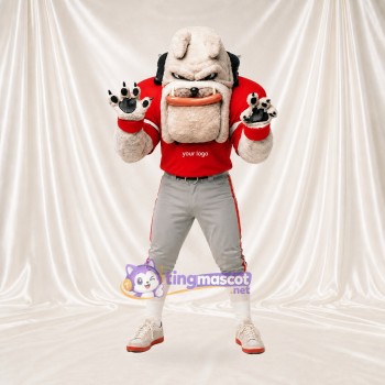 White Bulldog Athlete Mascot Costume Full Body for Adults Sports Events