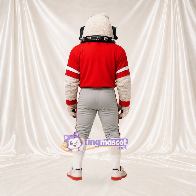 White Bulldog Athlete Mascot Costume Full Body for Adults Sports Events