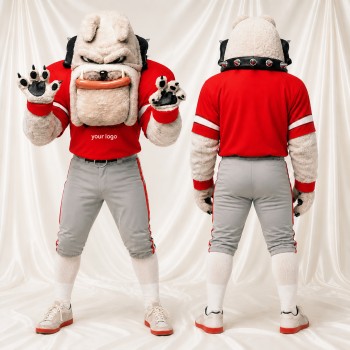 White Bulldog Athlete Mascot Costume Full Body for Adults Sports Events