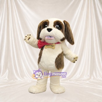 Chien de construction blanc Costume de mascotte intégral pour adultes Événements scolaires