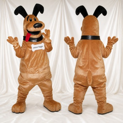 Chien Marron et Noir Costume de mascotte intégral pour adultes Événements scolaires