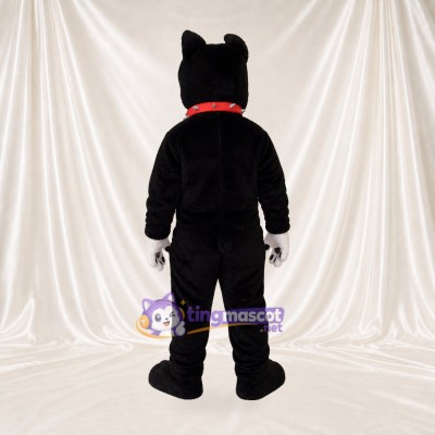 Black Dog Mascot Costume Full Body for Adults School Events