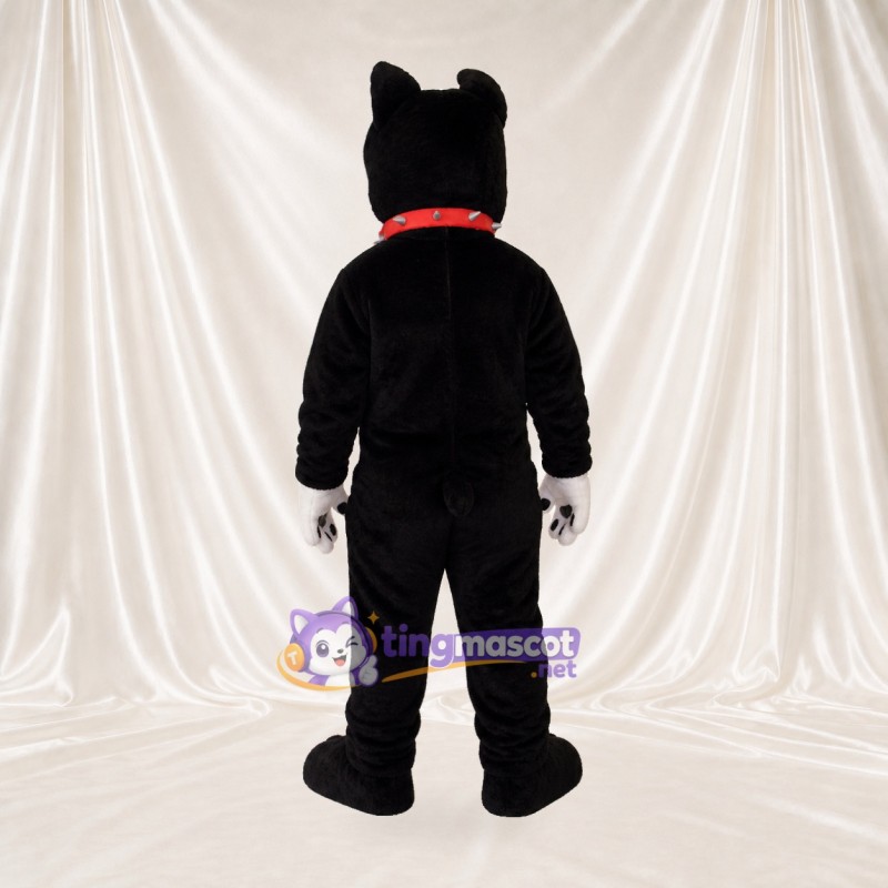 Black Dog Mascot Costume Full Body for Adults School Events