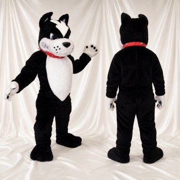 Black Dog Mascot Costume Full Body for Adults School Events