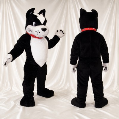 Black Dog Mascot Costume Full Body for Adults School Events