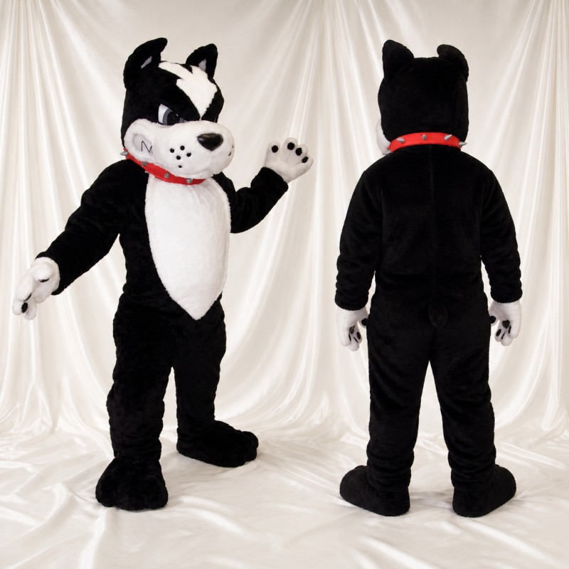Black Dog Mascot Costume Full Body for Adults School Events
