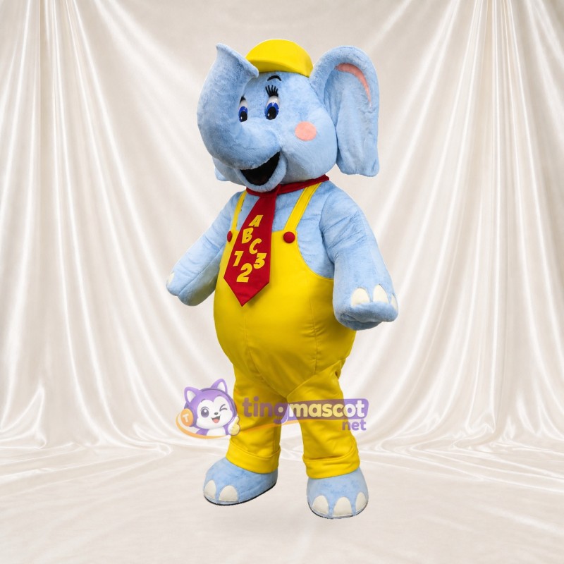 Éléphant Bleu Clair Travailleur Costume de mascotte intégral pour adultes Promotions