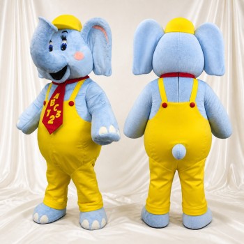 Éléphant Bleu Clair Travailleur Costume de mascotte intégral pour adultes Promotions