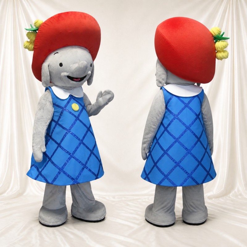 Elephant Woman Mascot Costume Full Body for Adults School Events