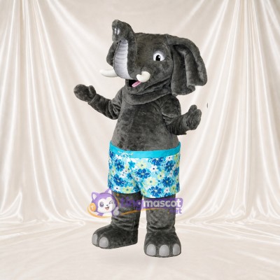 Éléphant Athlète Gris Costume de mascotte intégral pour adultes Événements sportifs