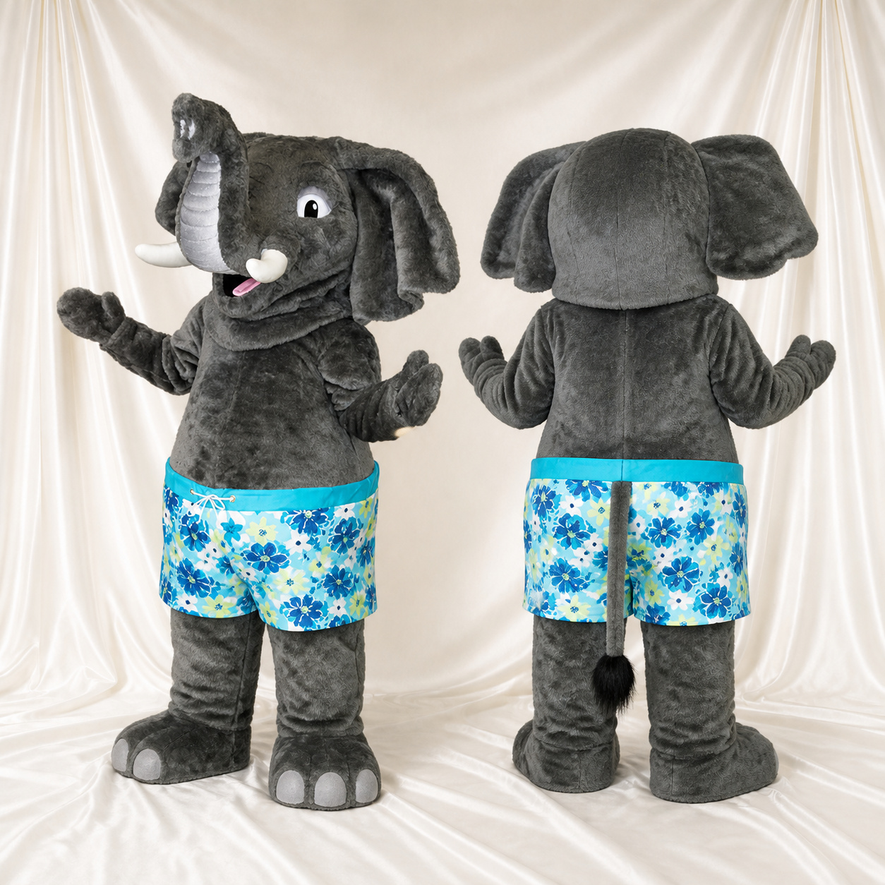 Éléphant Athlète Gris Costume de mascotte intégral pour adultes Événements sportifs Éléphant Athlète Gris Costume de mascotte intégral pour adultes Événements sportifs