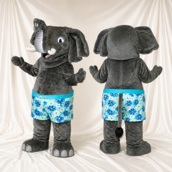 Éléphant Athlète Gris Costume de mascotte intégral pour adultes Événements sportifs