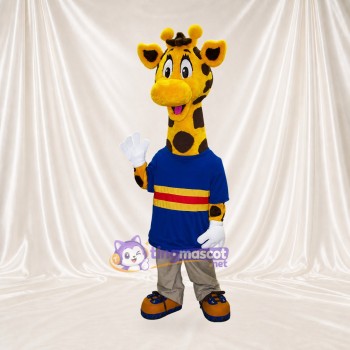 Yellow Giraffe Athlete Mascot Costume Full Body for Adults Sports Events