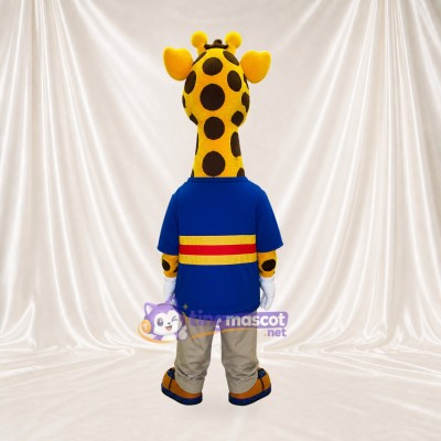 Yellow Giraffe Athlete Mascot Costume Full Body for Adults Sports Events