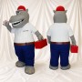 Hippo Worker Mascot Costume Full Body for Adults Promotions