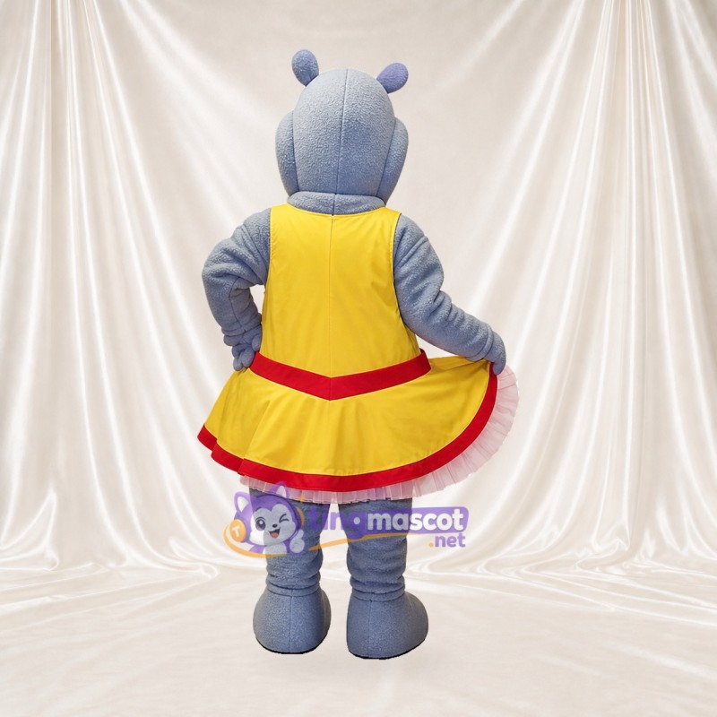 Hippo Cheerleader Mascot Costume Full Body for Adults Sports Events