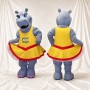 Hippo Cheerleader Mascot Costume Full Body for Adults Sports Events