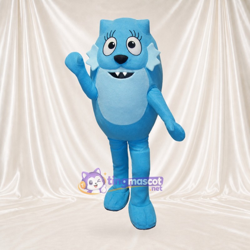 Light Blue Light Blue Monster Mascot Costume Full Body for Adults School Events