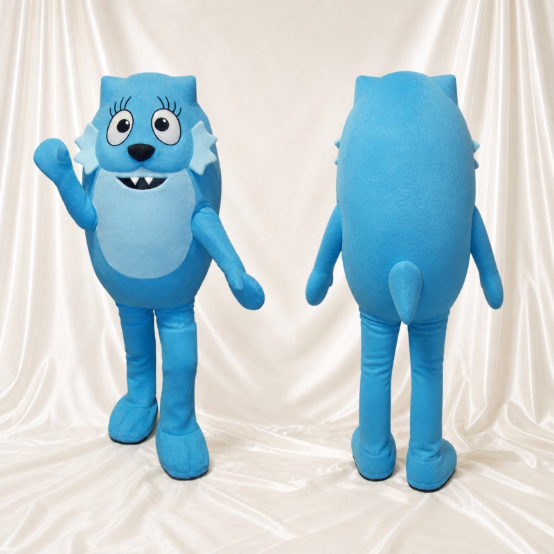 Light Blue Light Blue Monster Mascot Costume Full Body for Adults School Events