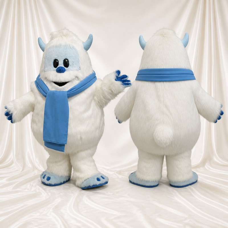 Sculpted Fantasy Yeti Mascot Costume Full Body for Adults School Events