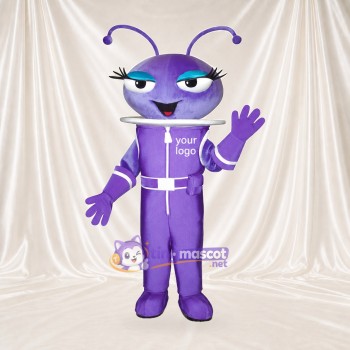 Lila Gesculptetes Fantasie Alien Maskottchenkostüm Ganzkörper für Erwachsene Schulveranstaltungen